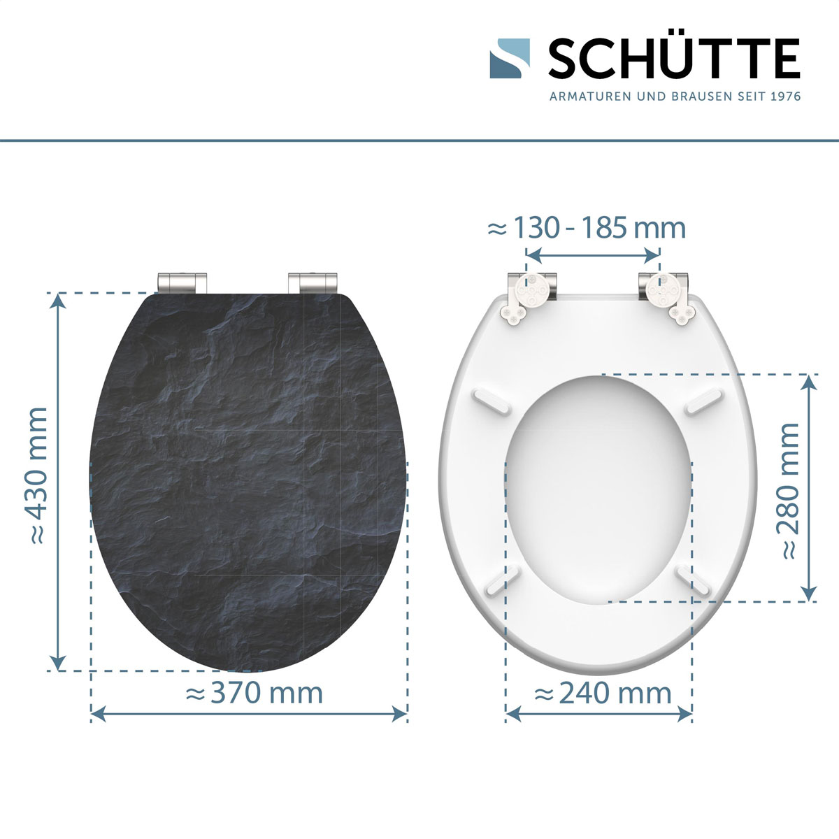 Schütte MDF HG WC-Sitz BLACK STONE mit Absenkautomatik Bild 7