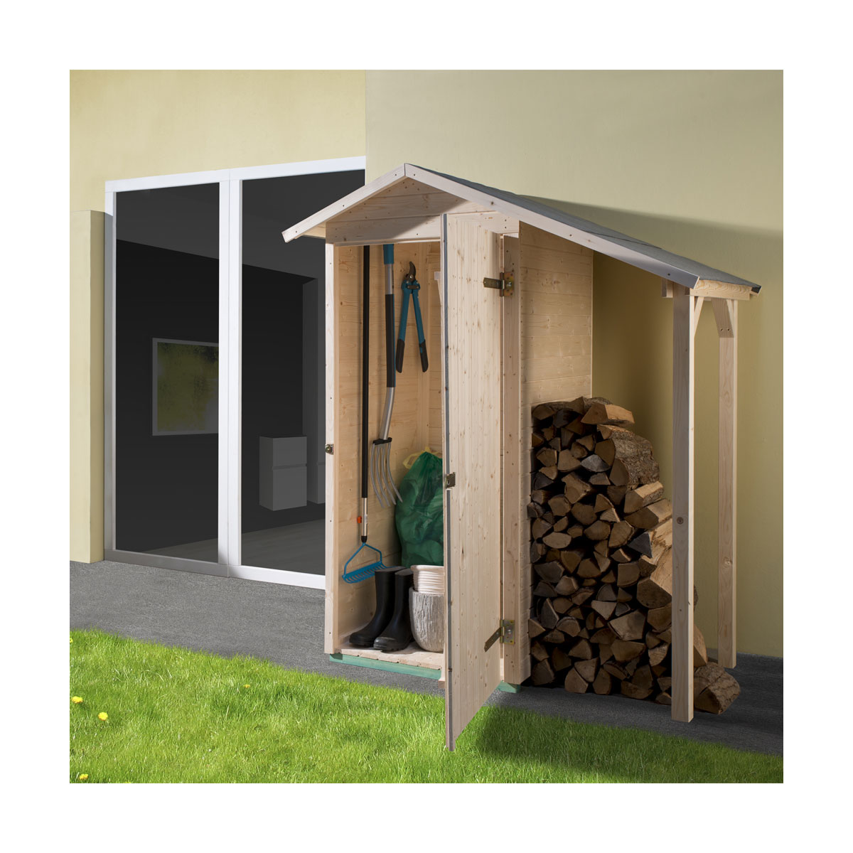 Weka Gartenschrank mit Schleppddach 83 x 85 cm 83 x 85SockelmaßohneSchleppdach cm