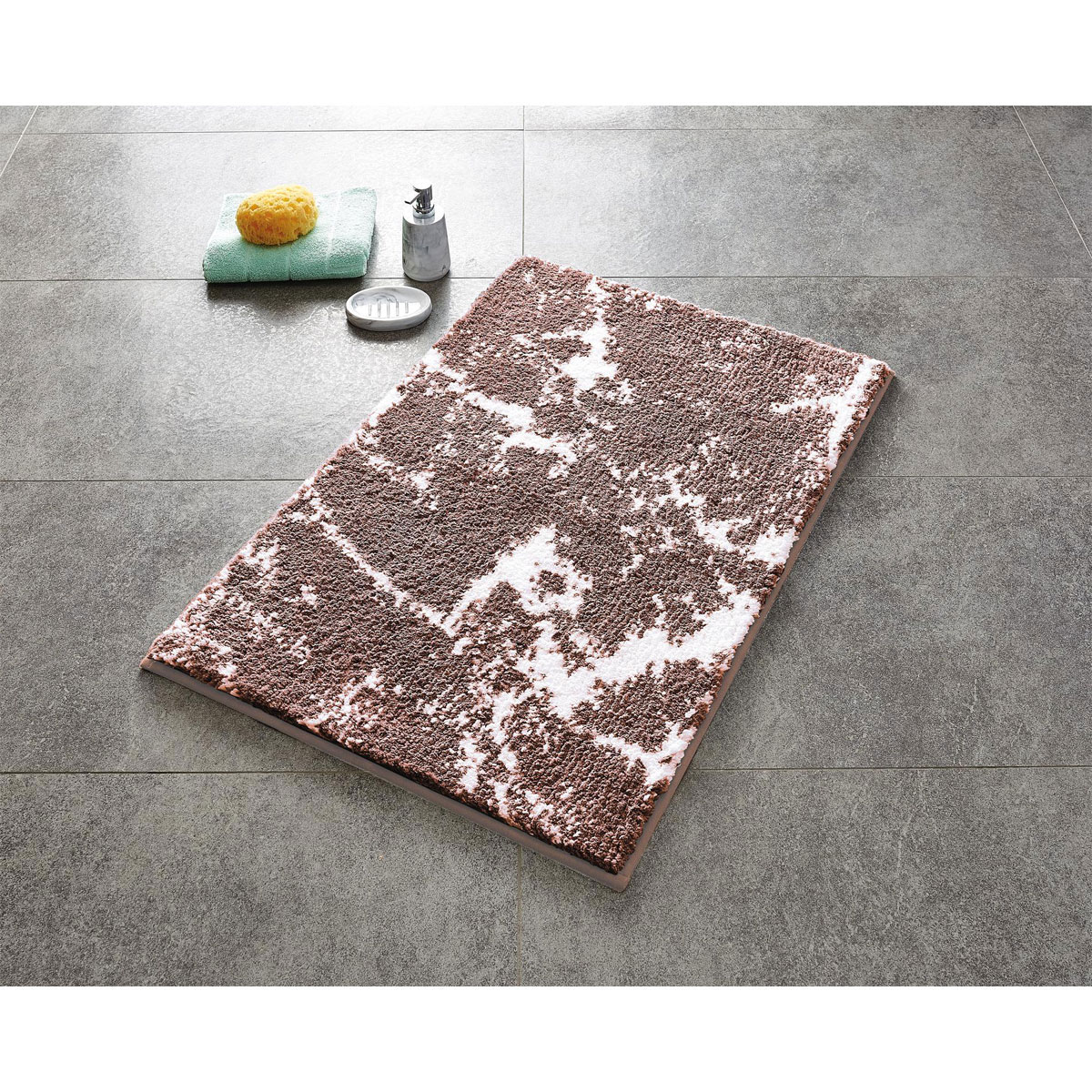 Ridder  Teppich Marmor 55 x 50 cm beige-weiß Polyester-Microfaser Bild 2