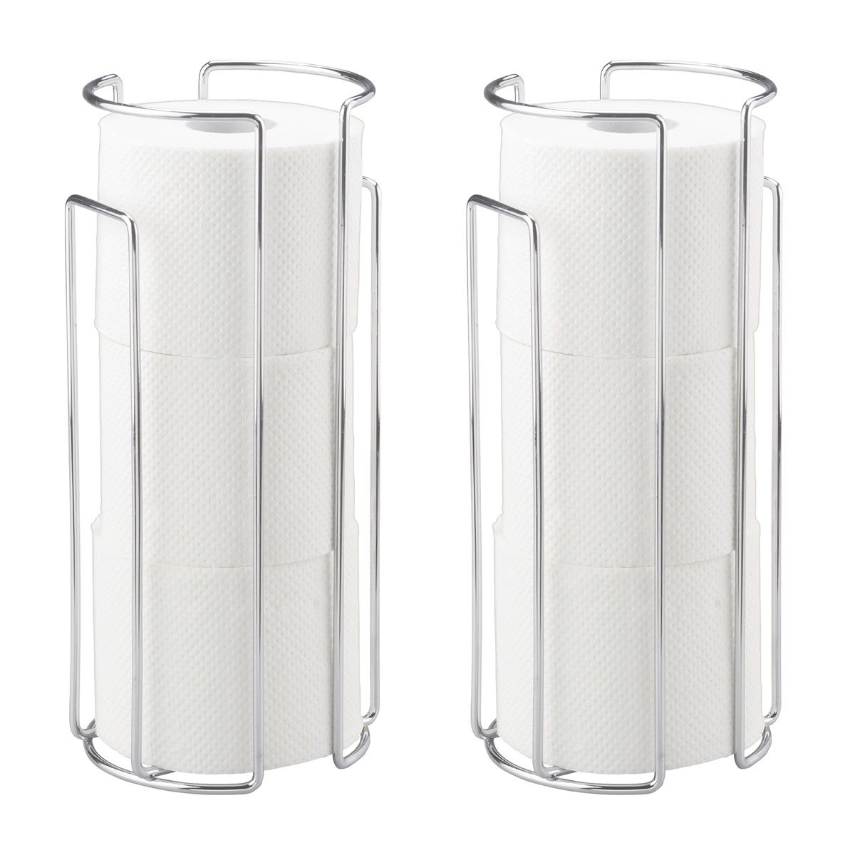 Wenko  Toilettenpapier-Ersatzrollenhalter Chrom 2er Set für 3 Rollen