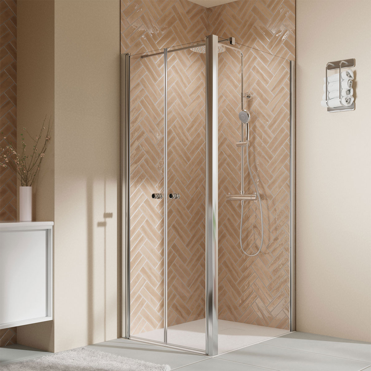 Breuer QUICK72 Elana 2.0 Pendeltür für Seitenwand Alu silber matt Klarglas 900 mm