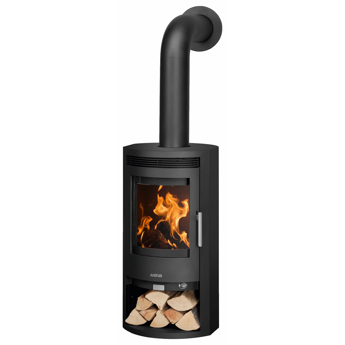 Justus Kaminofen „Baltrum D“ 2.0, 5,5 kW, Stahl/Stahl schwarz