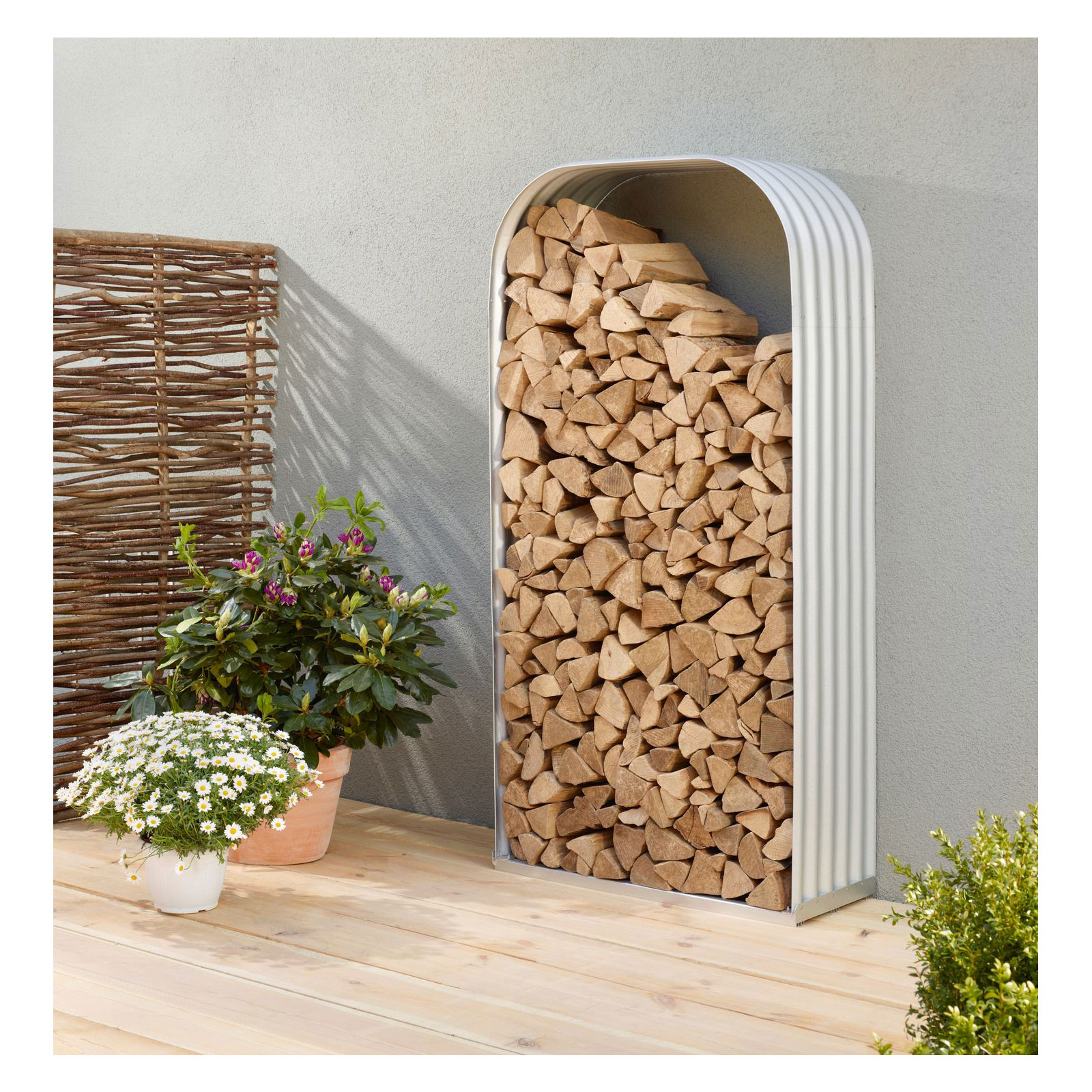 Vitavia Kaminholzregal Lignum 401 hoch silber-grau Bild 2