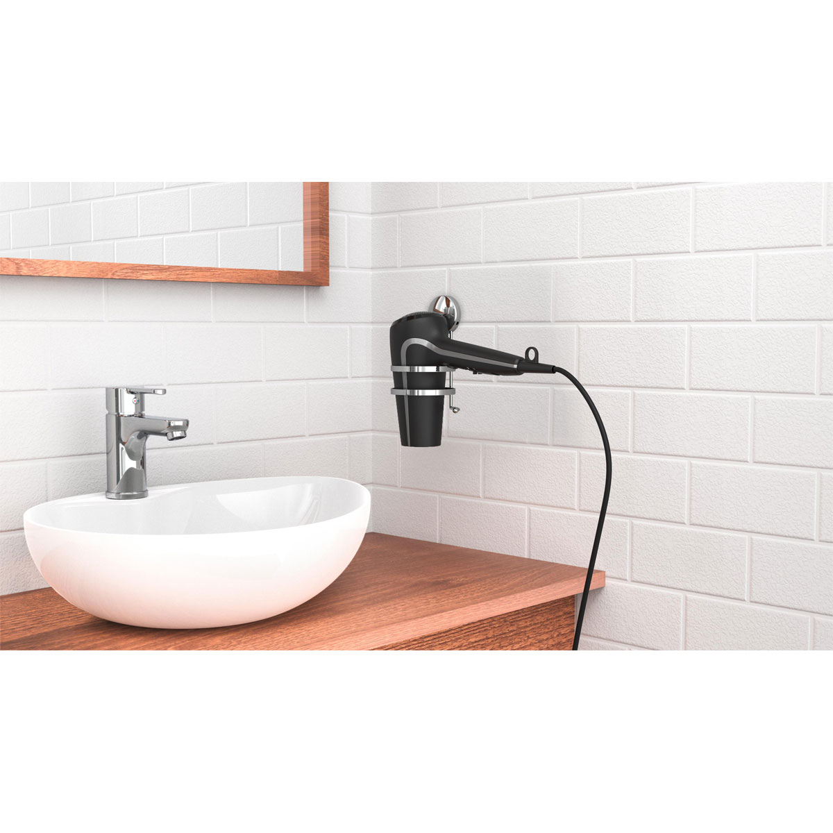 Schütte Haartrockner-Halter zum Kleben oder Schrauben Bild 5