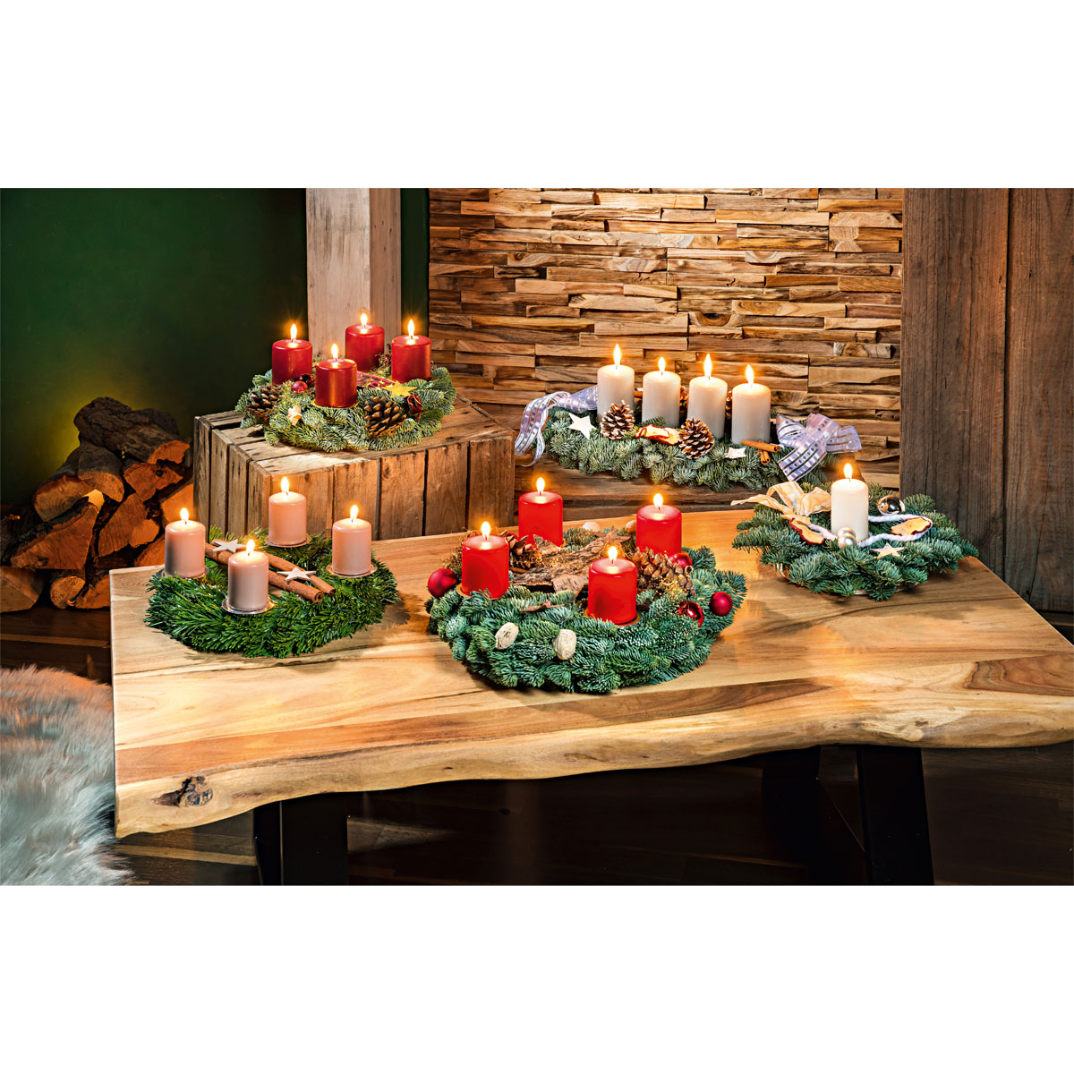 Plantiflor  Adventskranz klassisch Durchmesser 30 cm 4 Kerzen Bild 4