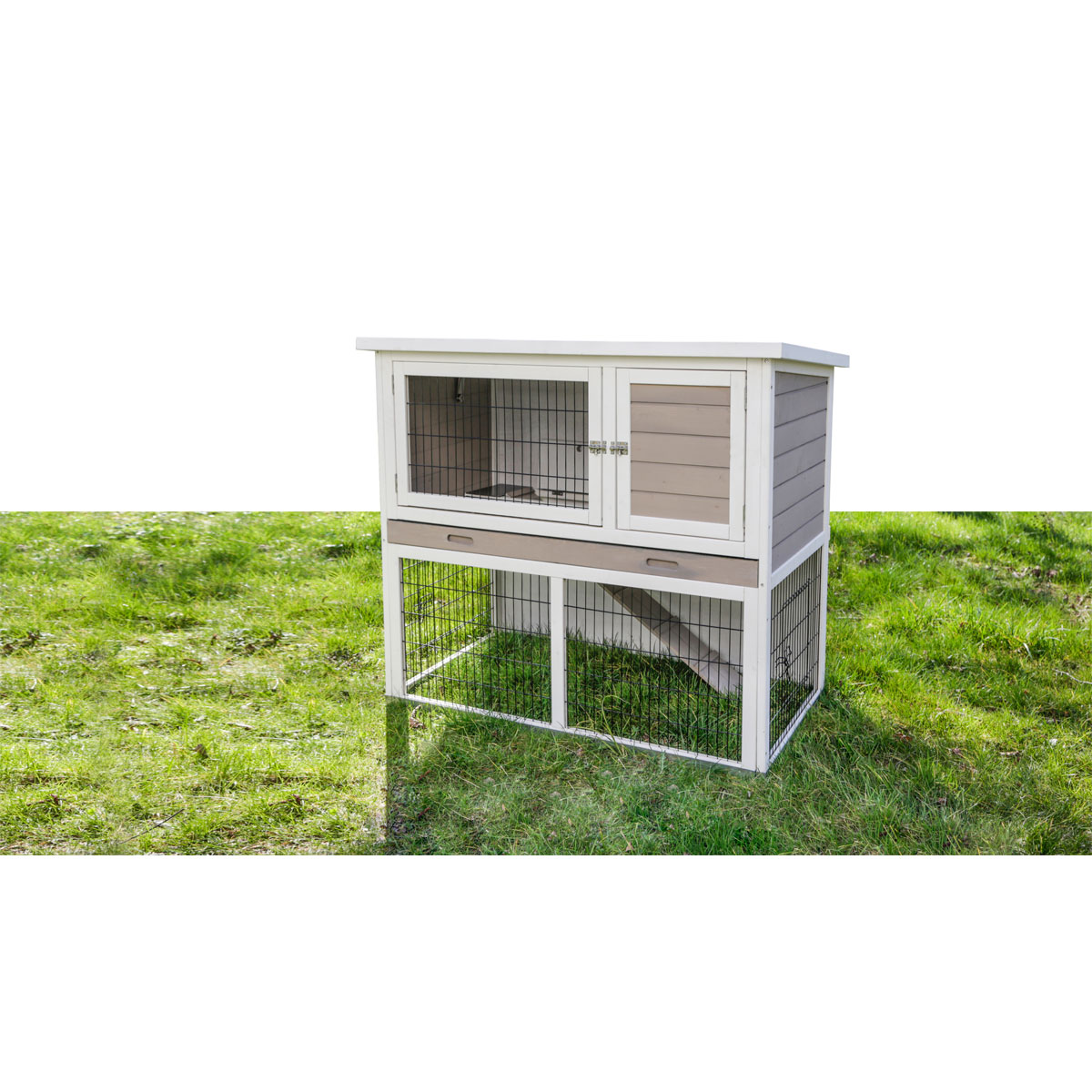 Kleintierstall Lucky 115 x 100 x 65 cm weiß-braun Bild 11