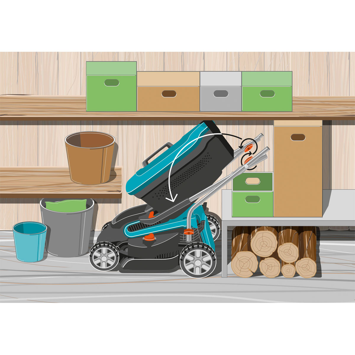 Gardena  Akku-Rasenmäher-Set Power Max 32/36 V P4A mit Akku 4-teilig Bild 5