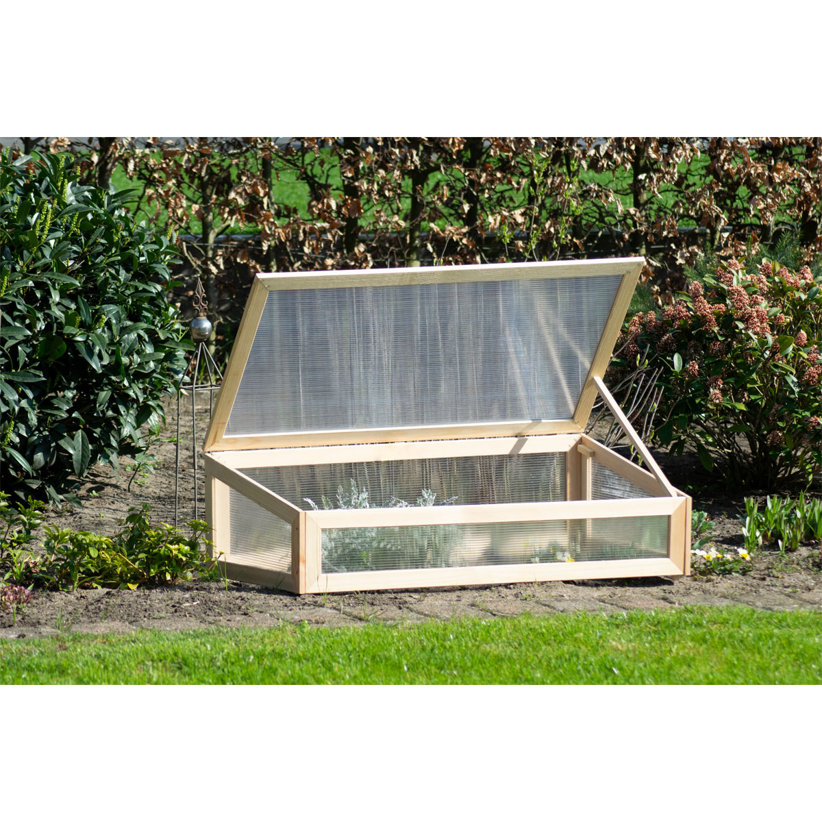 dobar Frühbeet-Aufsatz 128 x 67 x 31,5 cm Kiefer natur Bild 6