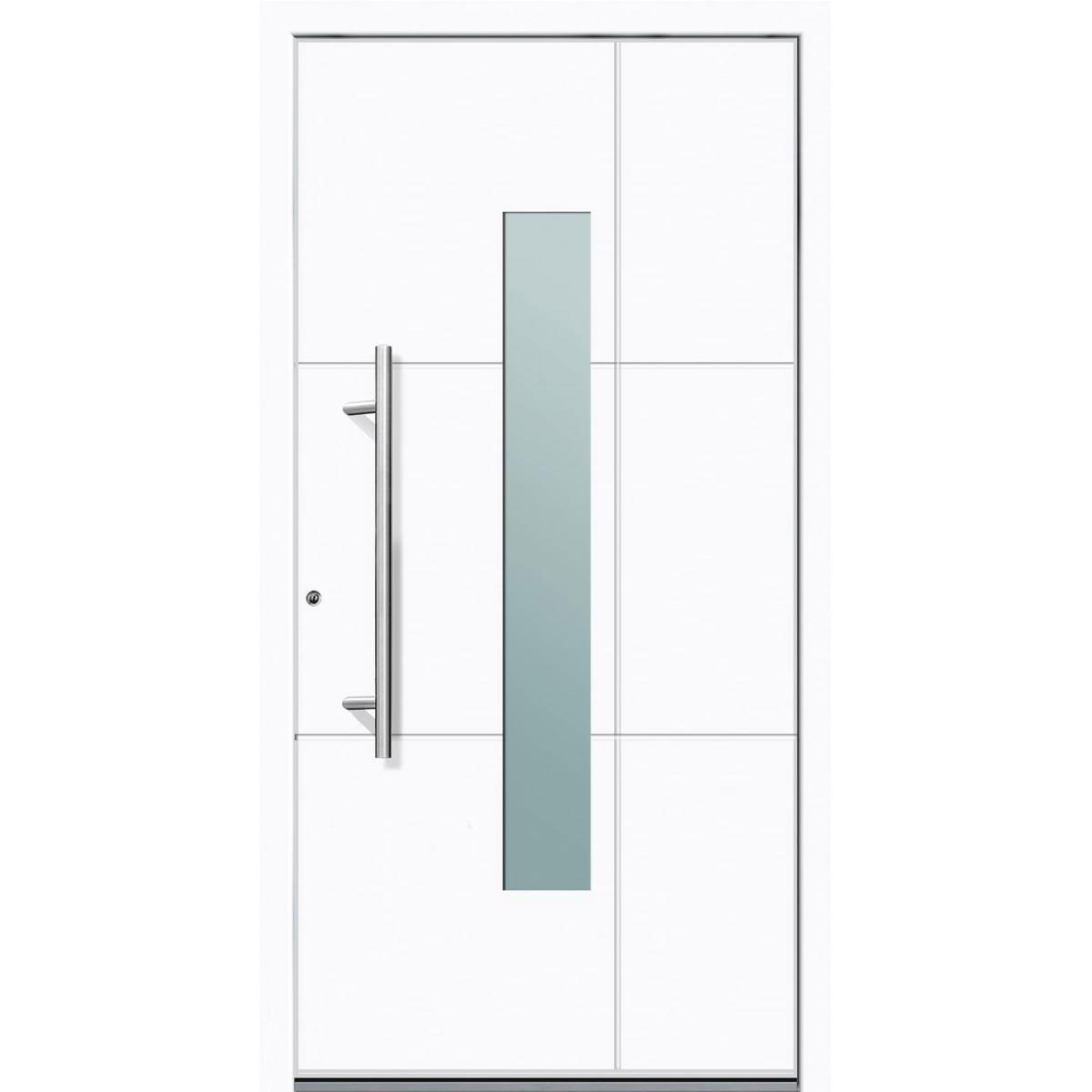 Aluminium Sicherheits-Haustür Parma Superior 60 mm weiß 110 x 210 cm Anschlag links inkl Griffset