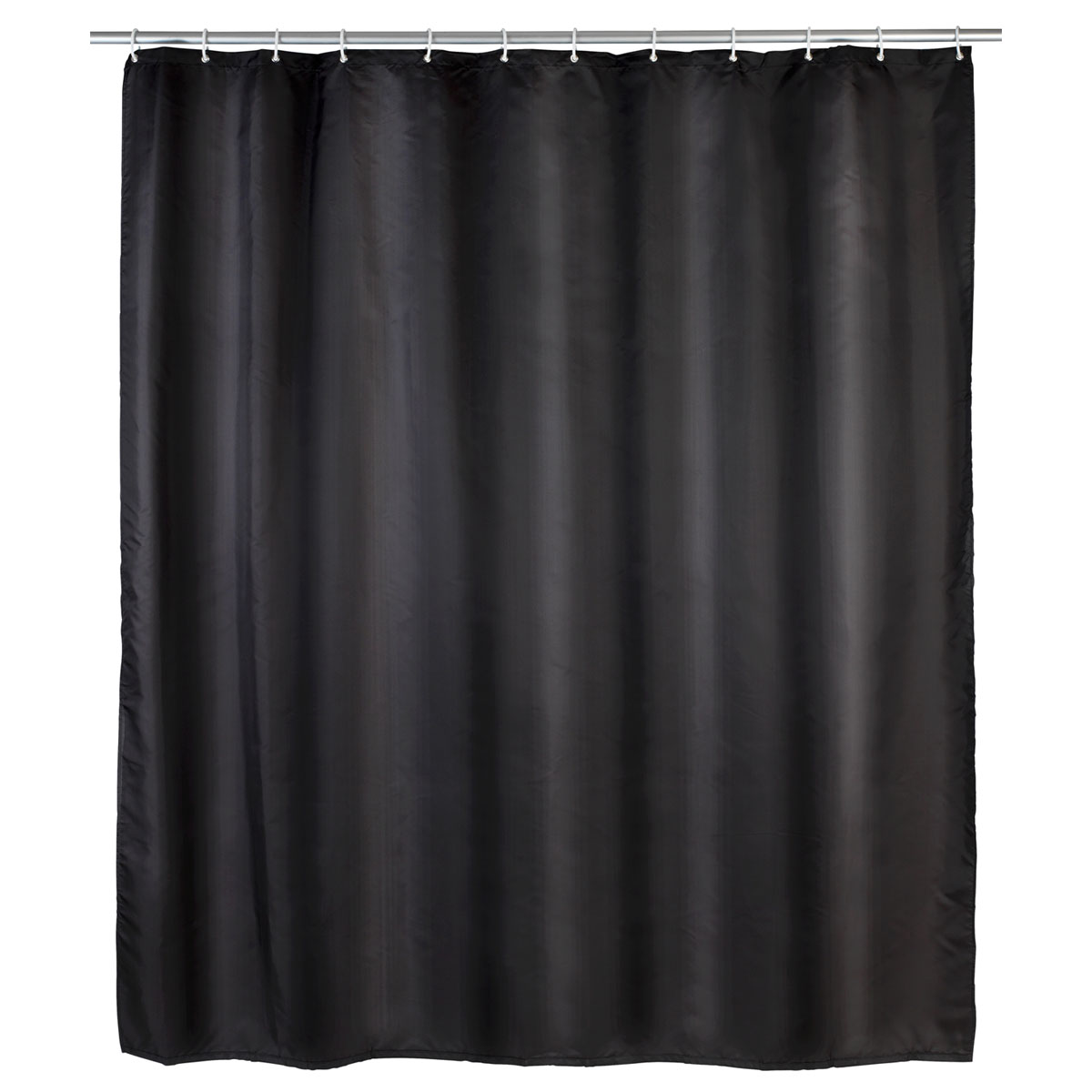 Wenko Anti-Schimmel Duschvorhang Uni Black Textil Polyester 180 x 200 cm waschbar