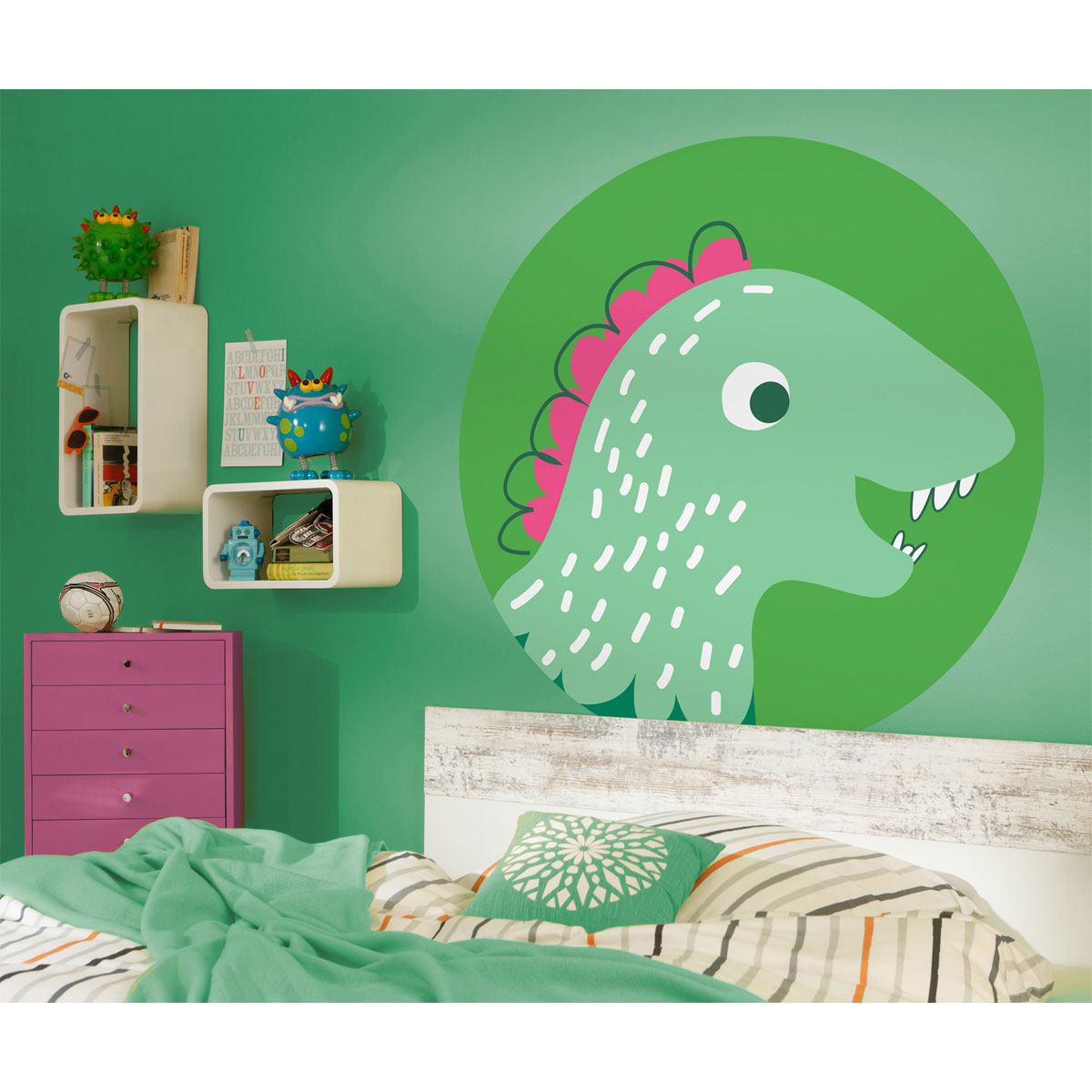 Komar Selbstklebende Vlies Fototapete rund Little Dino Tyranno Durchmesser 125 cm