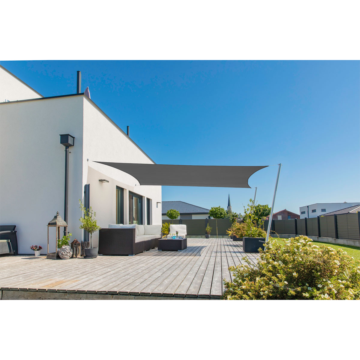 Rechteck-Segel Cannes 3 x 4 m anthrazit