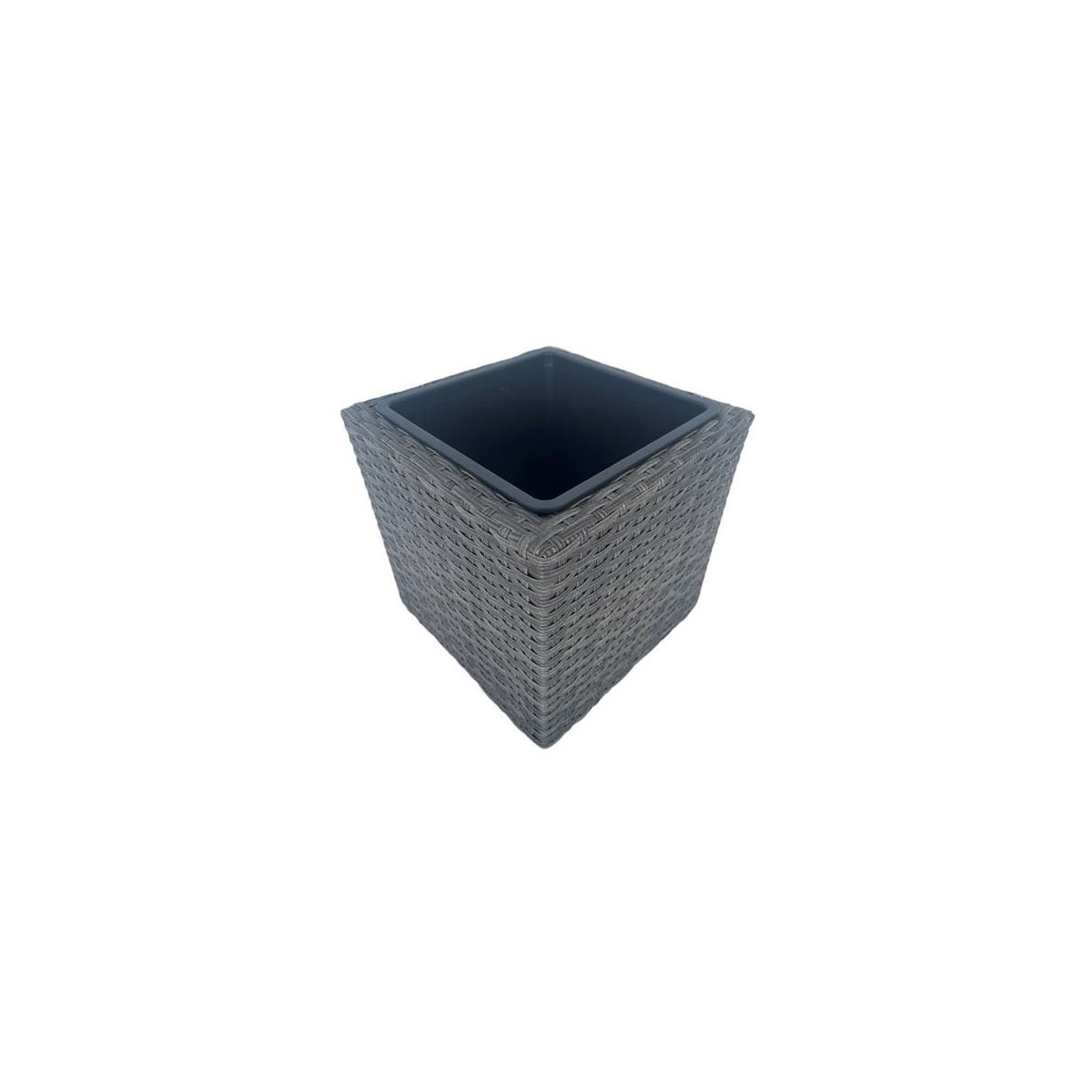 Haveson Pflanzgefäß LOTUS CUBE 28 x 28 cm Polyrattan dunkelgrau