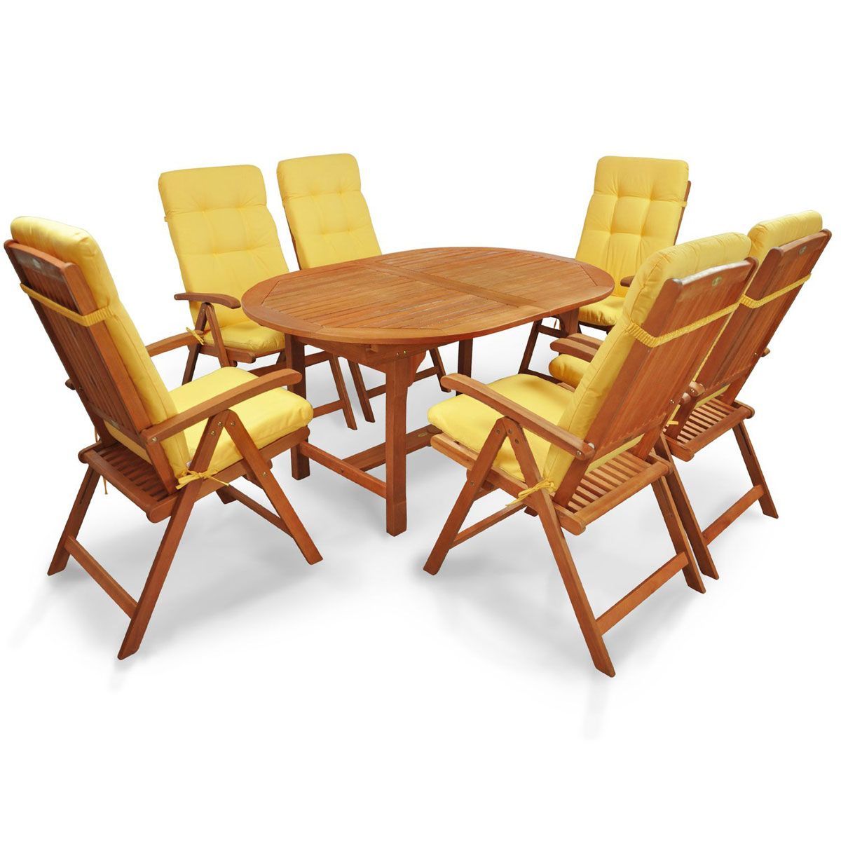 Indoba Gartenmöbel Set Sun Shine 13teilig mit Auflagen Relax Gelb 13