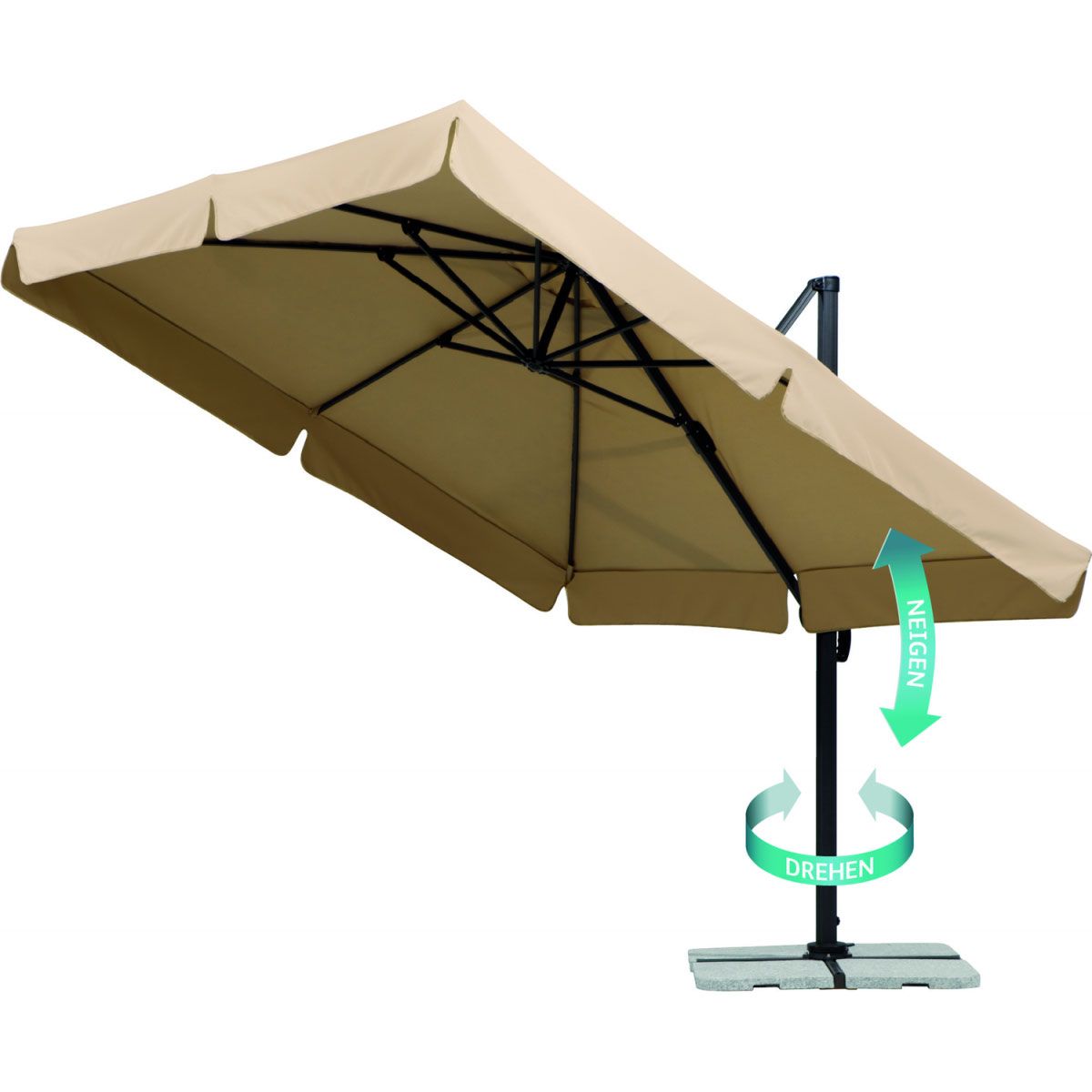 Schneider Schirme Ampelschirm Rhodos ca 300 x 300 cm Natur Natur 447129